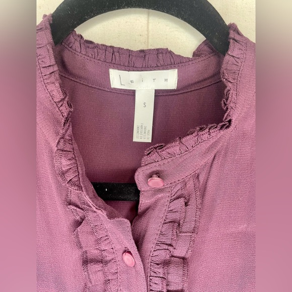 Leith Ruffle Front Shirt Dress. Small. - Picture 2 of 5